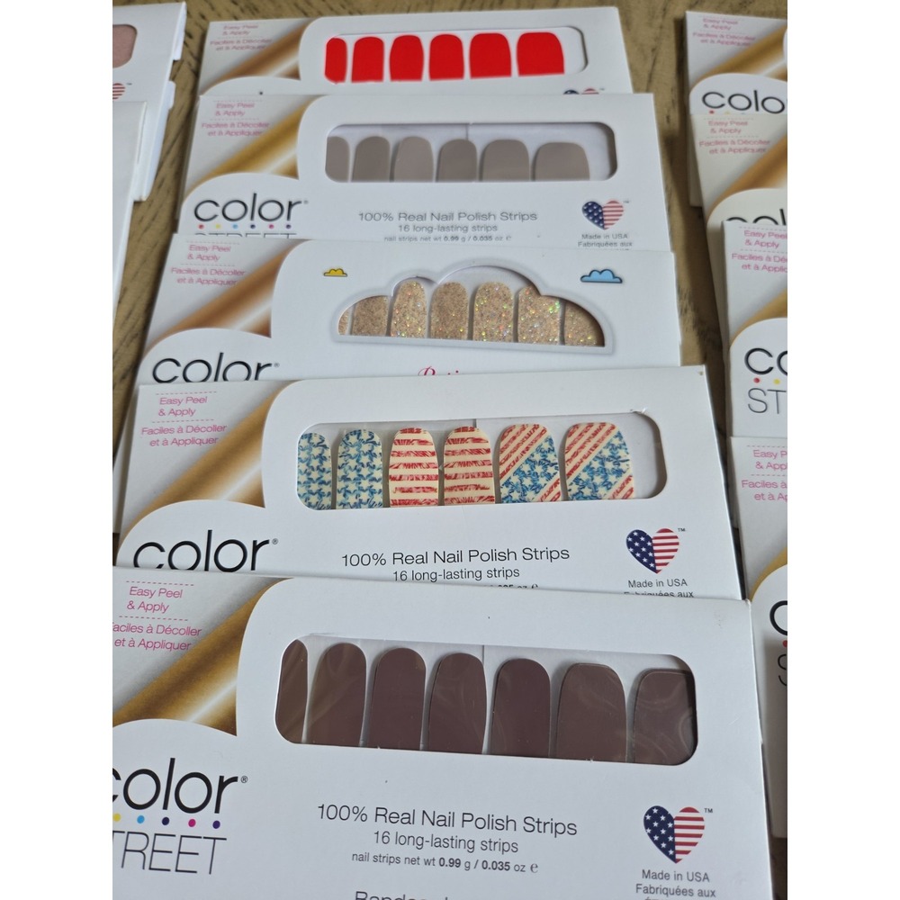 COLOR STREET NAIL STRIPS Lot Of 24 Nail Polish Strips Assorted Colors Designs - Picture 9 of 16